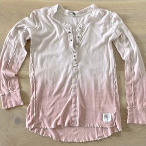 Free People, We The Free pink ombré henley, size large